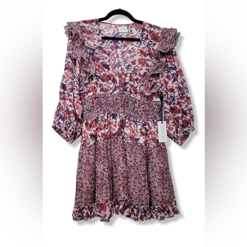 Saylor Laci Mini Dress in Pink Floral Combo